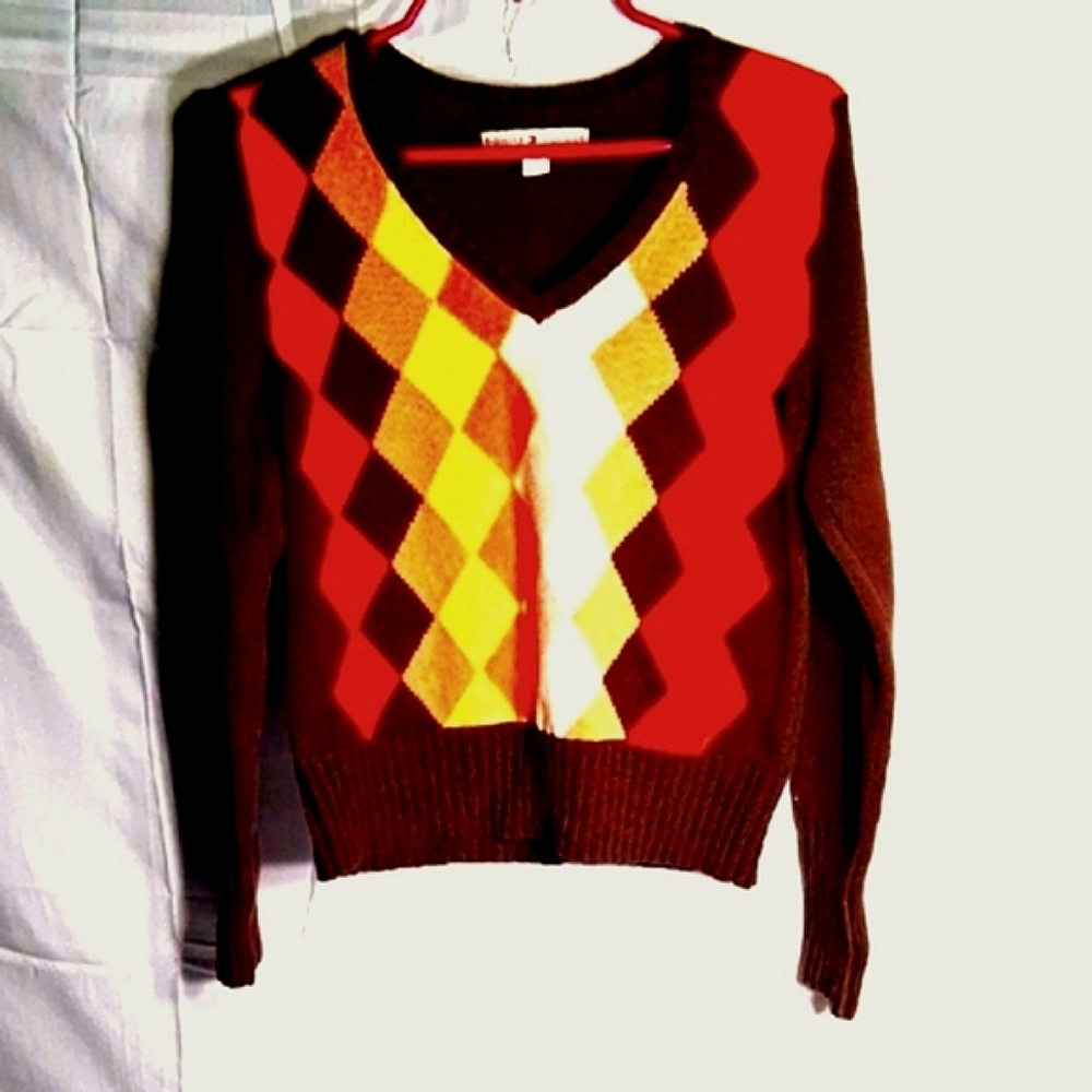 Tommy Hilfiger Long Sleeve V-neck Autumn Inspired 100% Cotton Sweater L/G